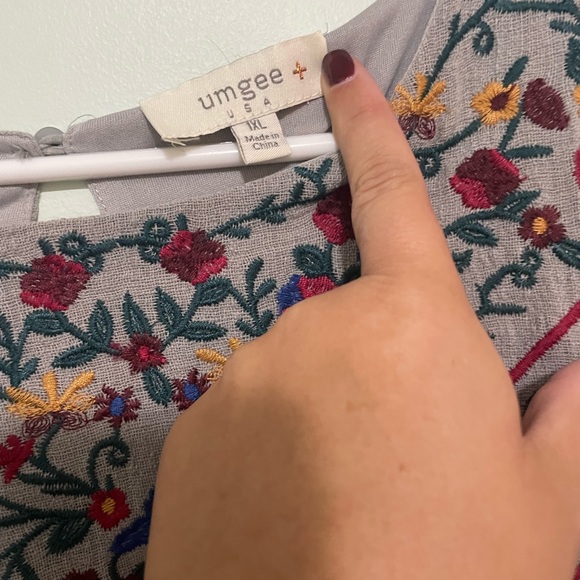 ChicSOUL Babydoll Blouse with Beautiful Embroidery - Picture 3 of 5